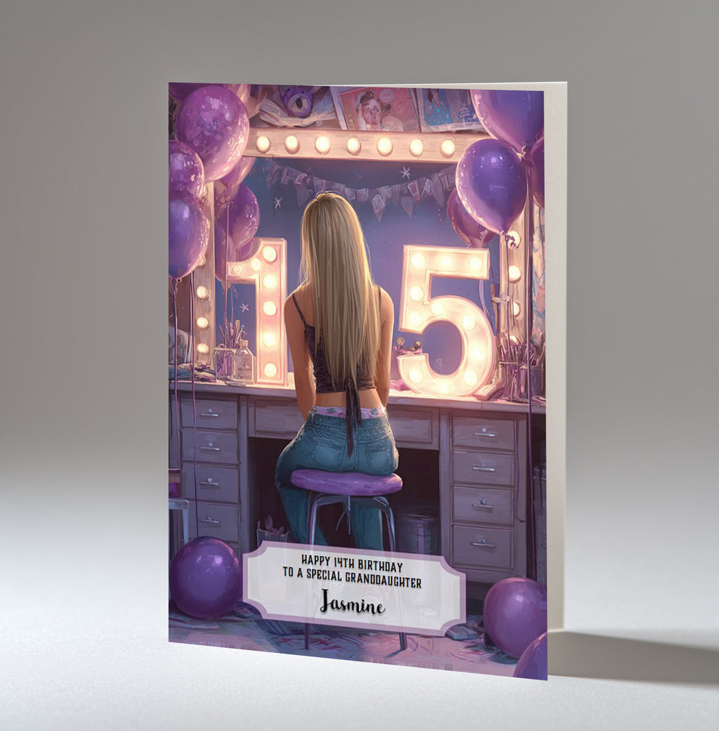 15th Birthday Card For Girls, Daughter, Granddaughter, Niece, Blonde Hair, A5 Size,