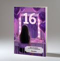 16th Birthday Card For Girls, Granddaughter, Niece, Daughter, Friend, Teenager, Personalised, Dressing Table, Black Hair, A5 in size,
