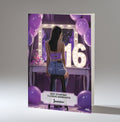 16th Birthday Card For Girls, Granddaughter, Niece, Daughter, Friend, Teenager, Personalised, Dressing Table, Brown Hair, A5 in size,