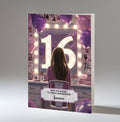 16th Birthday Card For Girls, Granddaughter, Niece, Daughter, Friend, Teenager, Personalised, Dressing Table, Brown Hair, A5 in size,