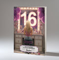 16th Birthday Card Girl, Granddaughter Daughter Niece Blonde Hair A5 Size