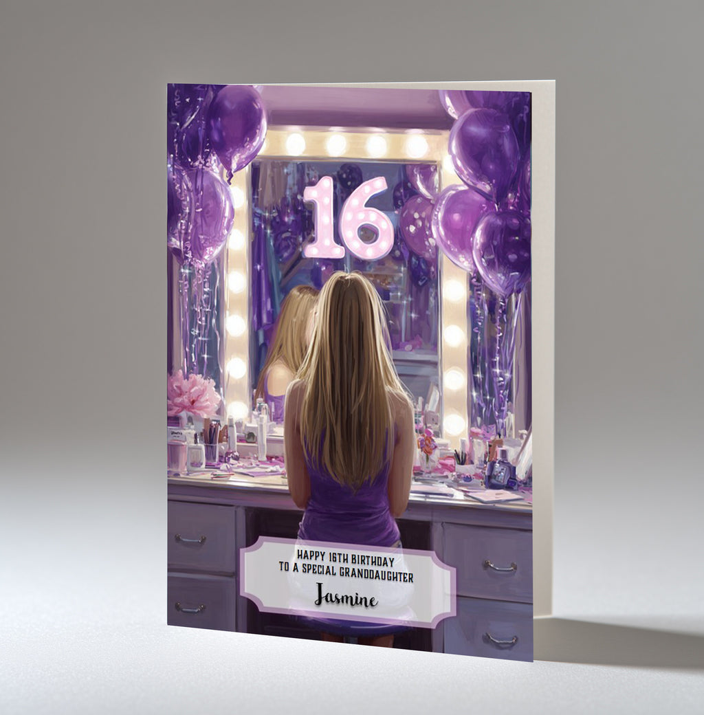 16th Birthday Card For Girls, Daughter, Granddaughter, Niece, Blonde Hair, A5 Size,