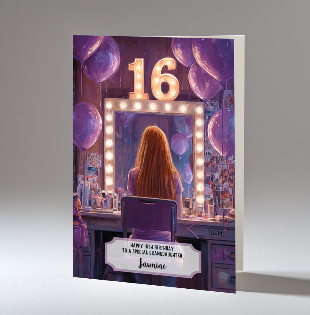 16th Birthday Card For Girls, Daughter, Granddaughter, Niece, Ginger Hair, A5 Size,