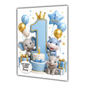 1st Birthday Card for Boys Personalised, Son, Grandson, Animals,  A5 Size