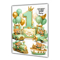 1st Birthday Card For Boys, First, Grandson, Son, Nephew, Great, Train, Car, Boat, Plane,