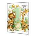 1st Birthday Card for Boys Personalised, Son, Grandson, Animals,  A5 Size