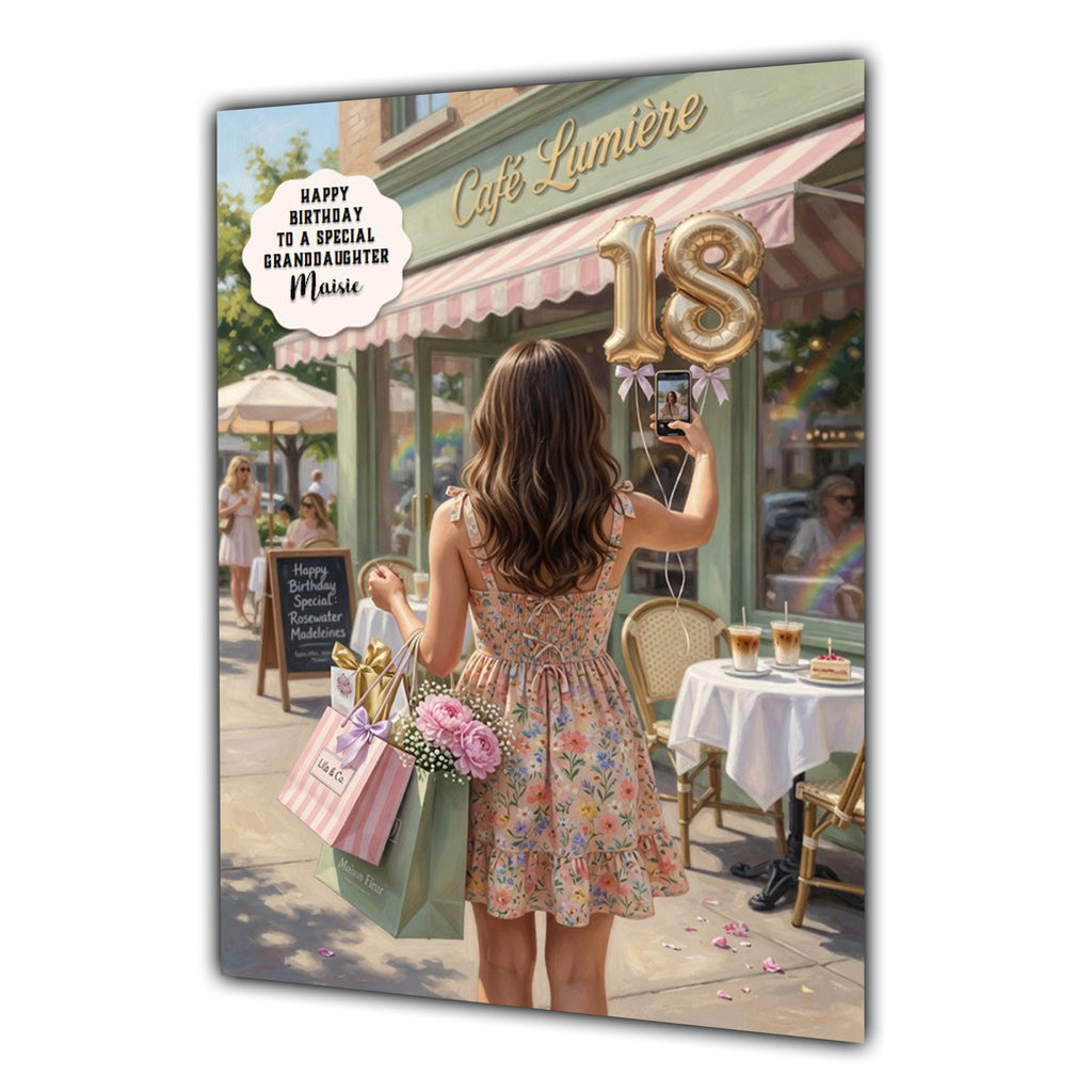 18th Birthday Card Girl, Granddaughter, Daughter, Niece, Large A5 Size