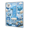 1st Birthday Card for Boys Personalised, Son, Grandson, Animals,  A5 Size