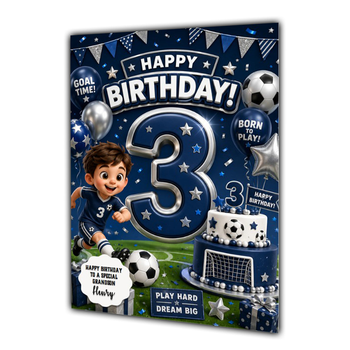3rd Birthday Card For Boys, Third, Grandson, Son, Nephew, Great, Personalised