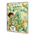 4th Birthday Card For Boys, Third, Grandson, Son, Nephew, Great, Personalised
