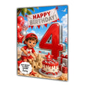 4th Birthday Card for Boys Personalised, Son, Grandson, Nephew,  A5 Size