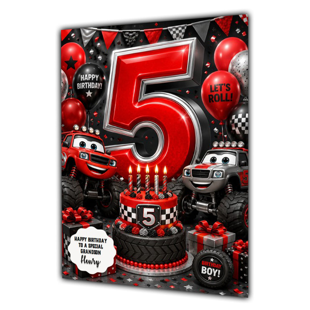 5th Birthday Card for Boys Personalised, Son, Grandson, Nephew,  A5 Size
