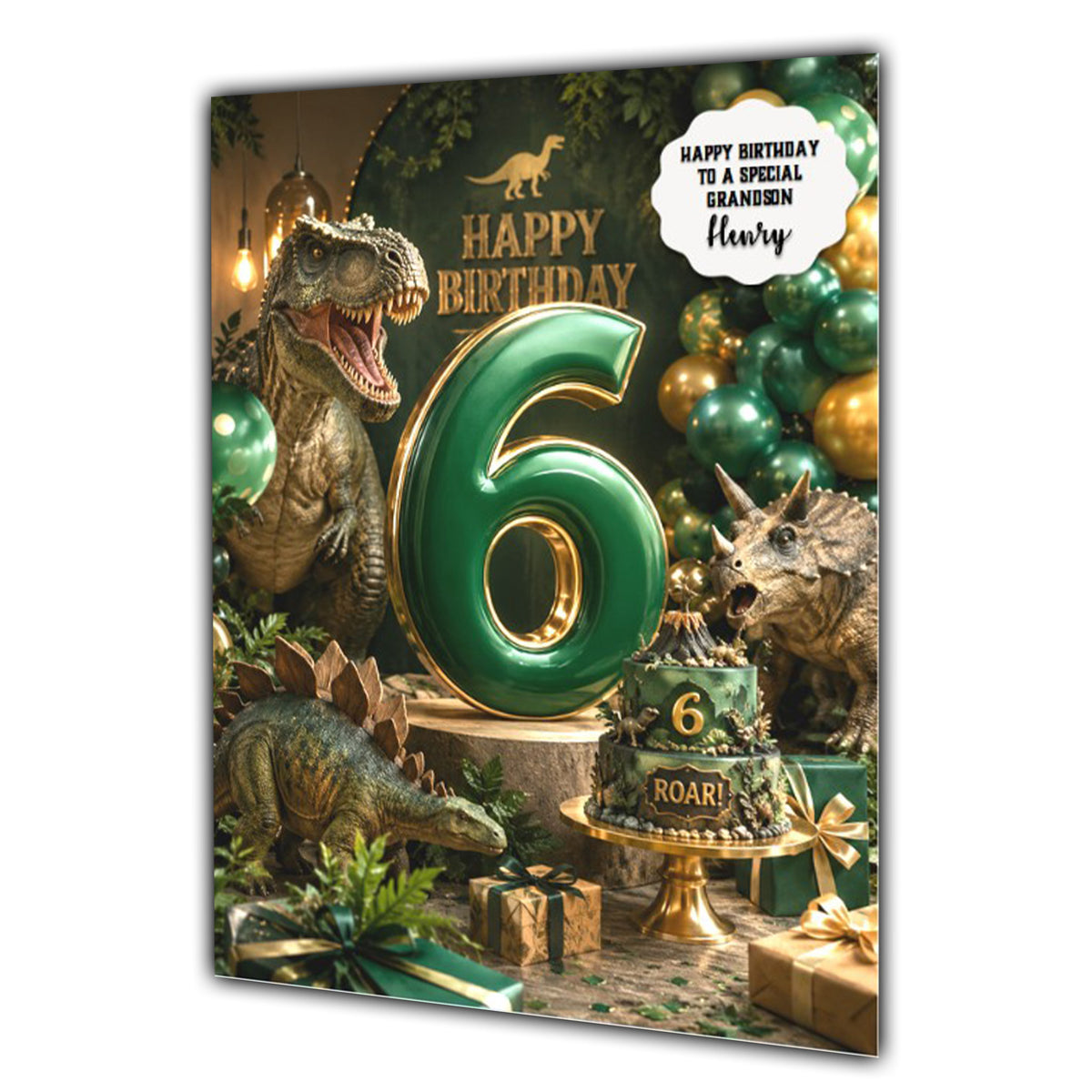 6th Birthday Card for Boys Personalised, Son, Grandson, Nephew,  A5 Size