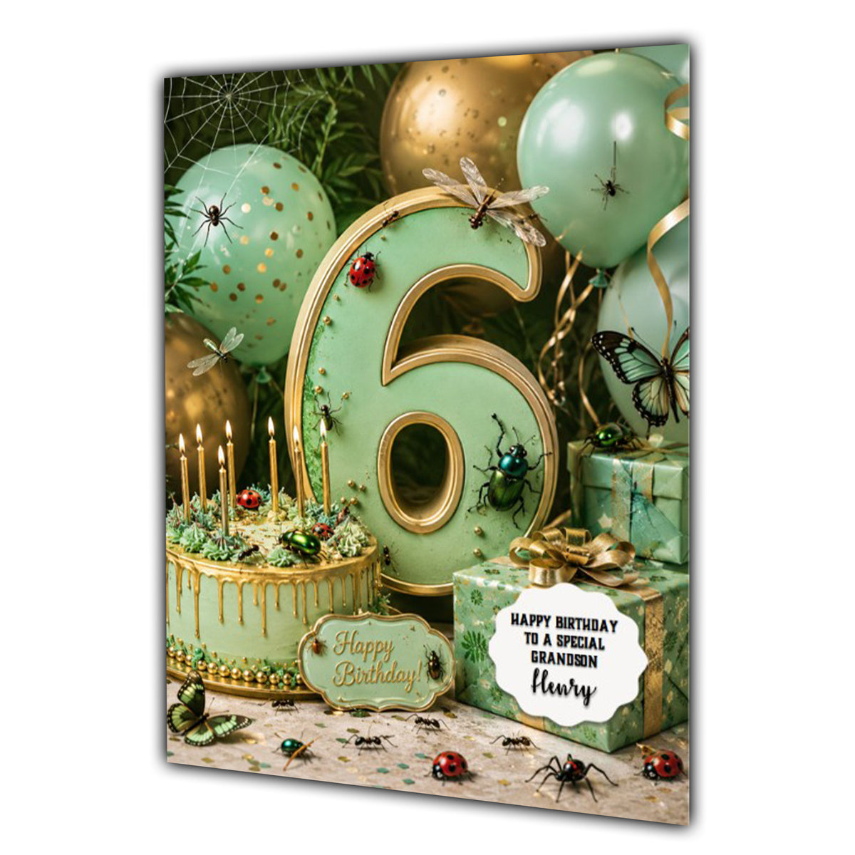 6th Birthday Card for Boys Personalised, Son, Grandson, Nephew,  A5 Size