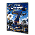 7th Birthday Card for Boys Personalised, Son, Grandson, Nephew,  A5 Size