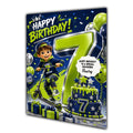 7th Birthday Card for Boys Personalised, Son, Grandson, Nephew,  A5 Size