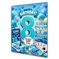 8th Birthday Card for Boys Personalised, Son, Grandson, Nephew,  A5 Size
