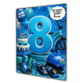 8th Birthday Card for Boys Personalised, Son, Grandson, Nephew,  A5 Size