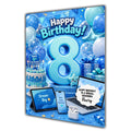 8th Birthday Card for Boys Personalised, Son, Grandson, Nephew,  A5 Size