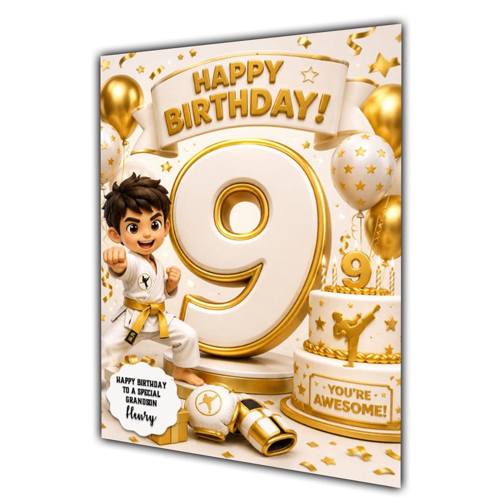 9th Birthday Card For Boys, Third, Grandson, Son, Nephew, Great, Personalised