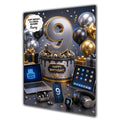 9th Birthday Card for Boys Personalised, Son, Grandson, Nephew,  A5 Size