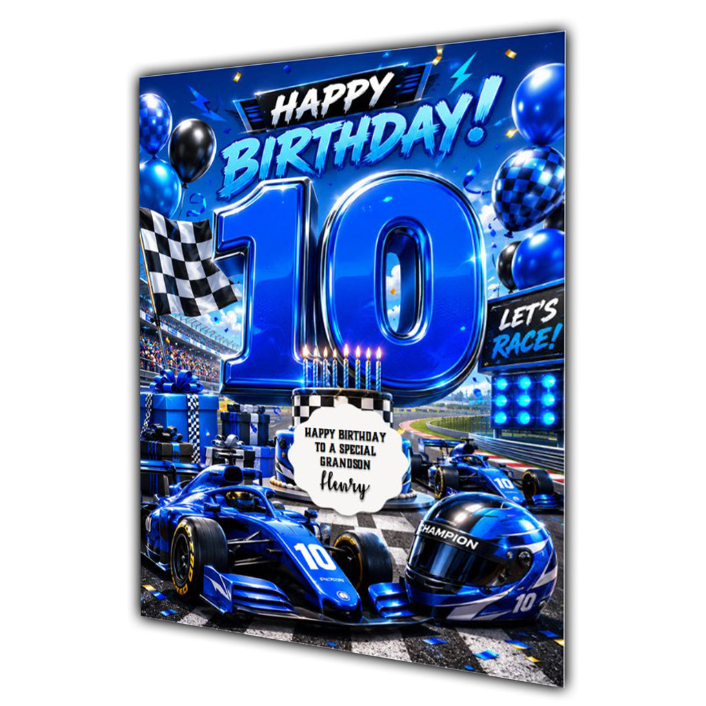 10th Birthday Card for Boys Personalised, Son, Grandson, Nephew,  A5 Size