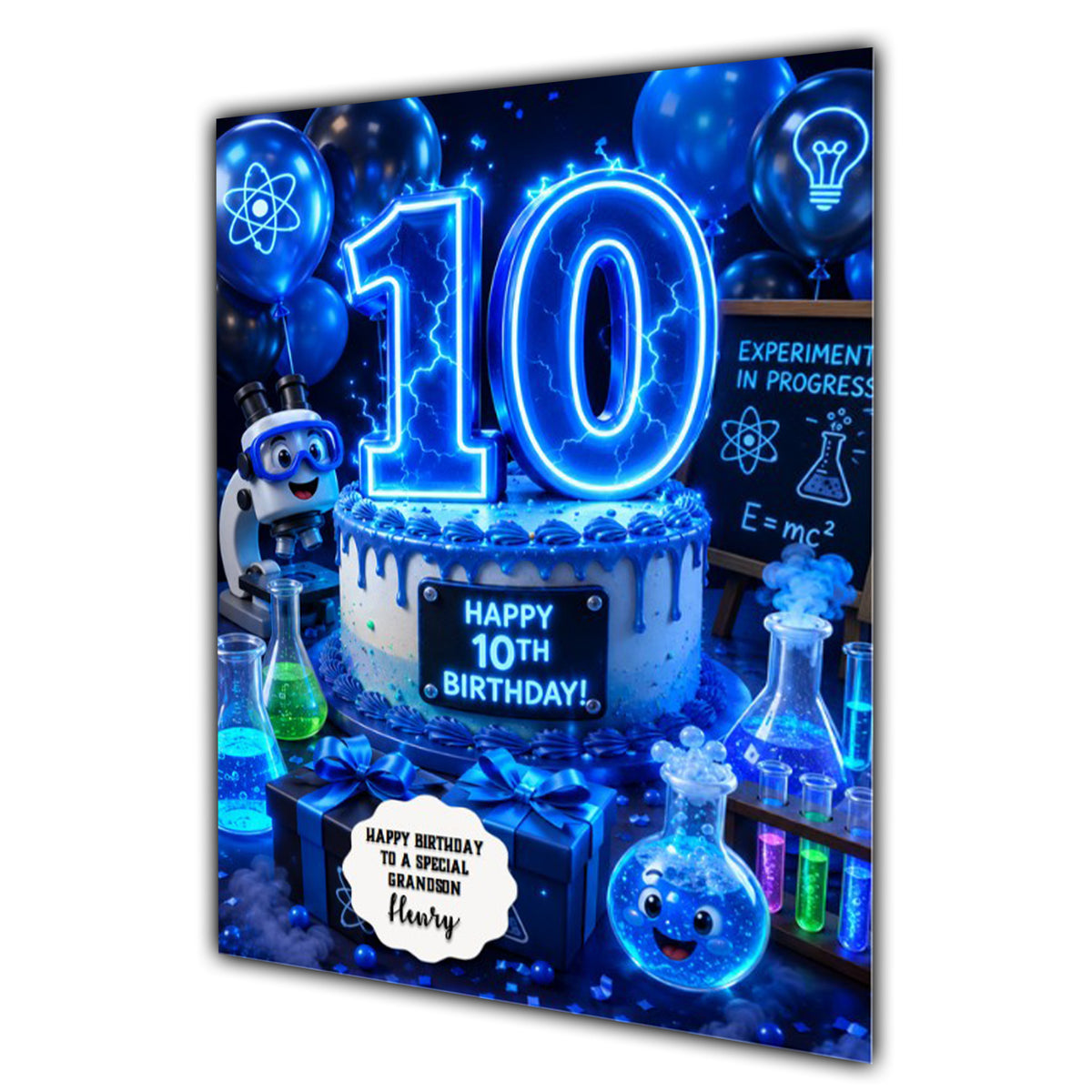 10th Birthday Card for Boys Personalised, Son, Grandson, Nephew,  A5 Size