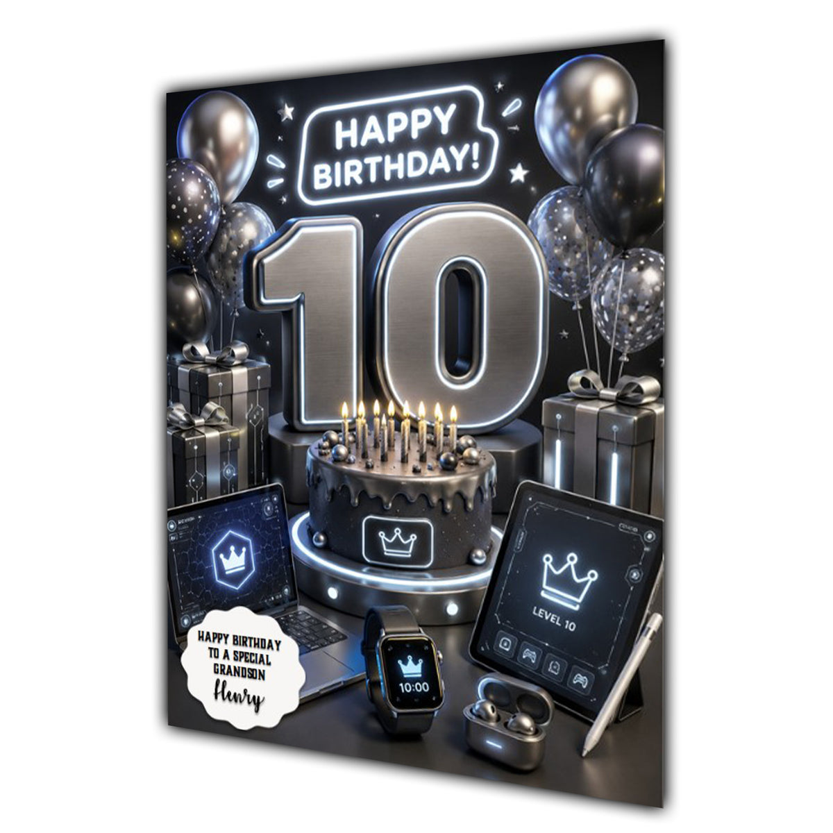 10th Birthday Card For Boys, Grandson, Son, Nephew, Great, Personalised