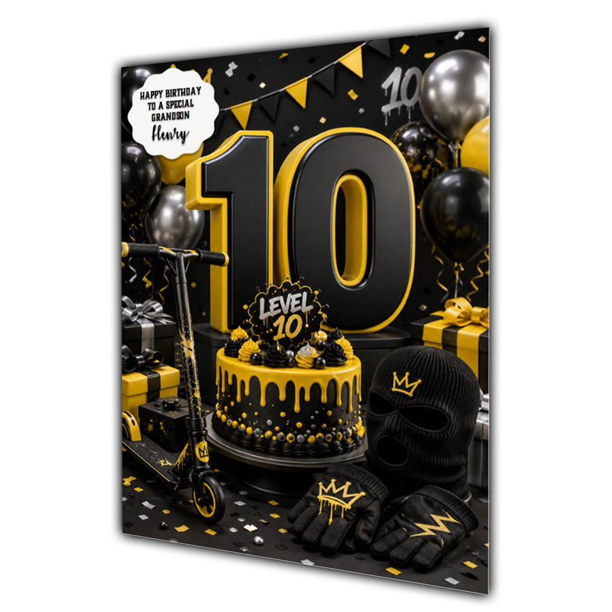 10th Birthday Card for Boys Personalised, Son, Grandson, Nephew,  A5 Size