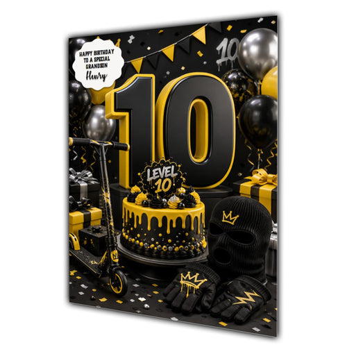 10th Birthday Card for Boys Personalised, Son, Grandson, Nephew,  A5 Size