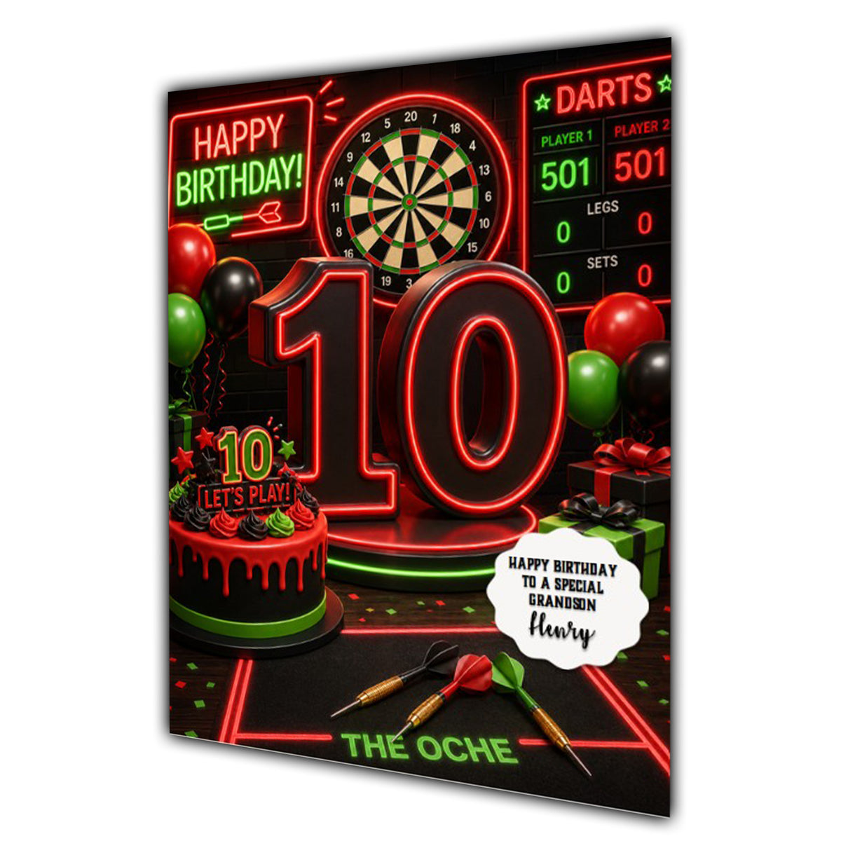 10th Birthday Card for Boys Personalised, Son, Grandson, Nephew,  A5 Size