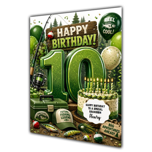 10th Birthday Card for Boys Personalised, Son, Grandson, Nephew,  A5 Size