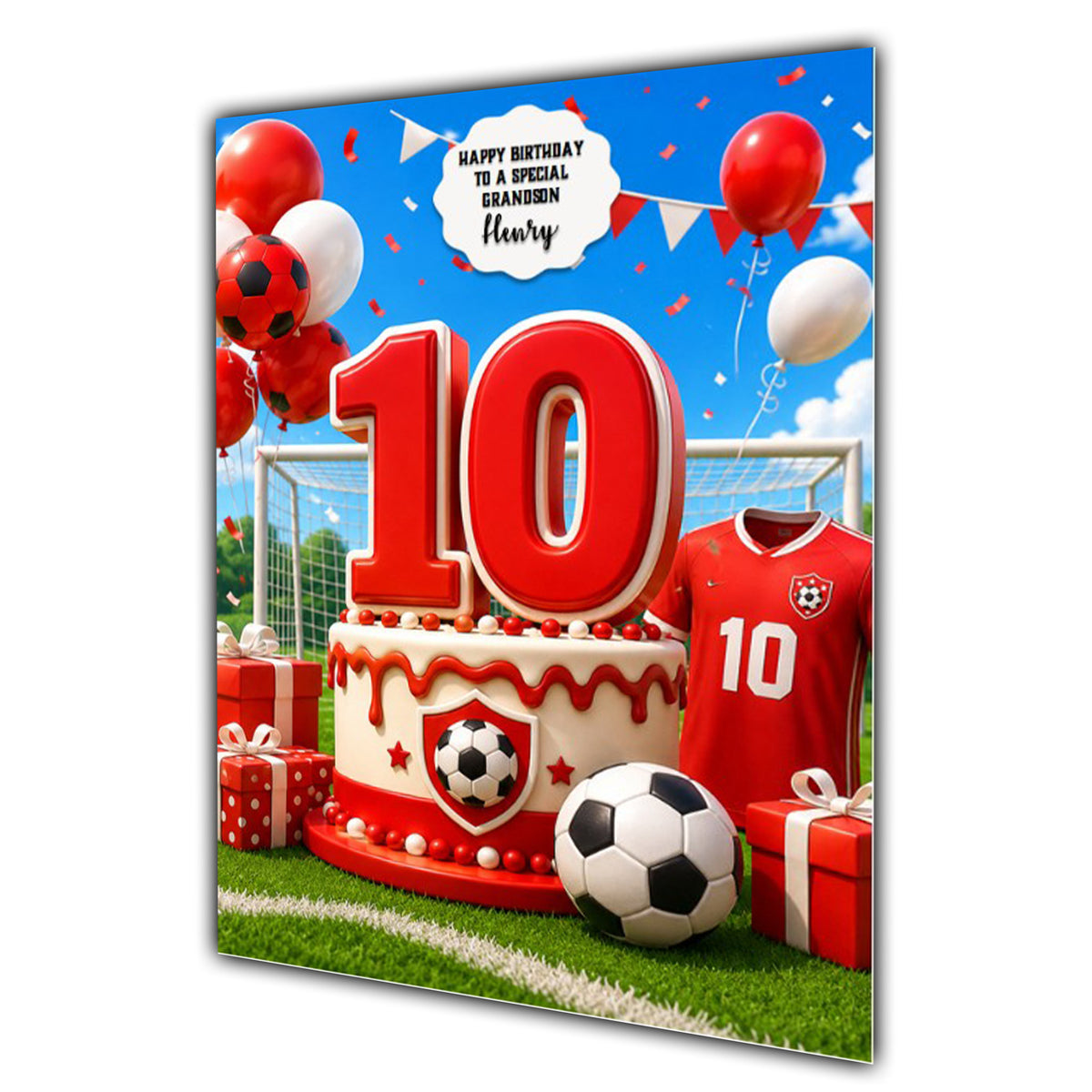 10th Birthday Card for Boys Personalised, Son, Grandson, Nephew,  A5 Size