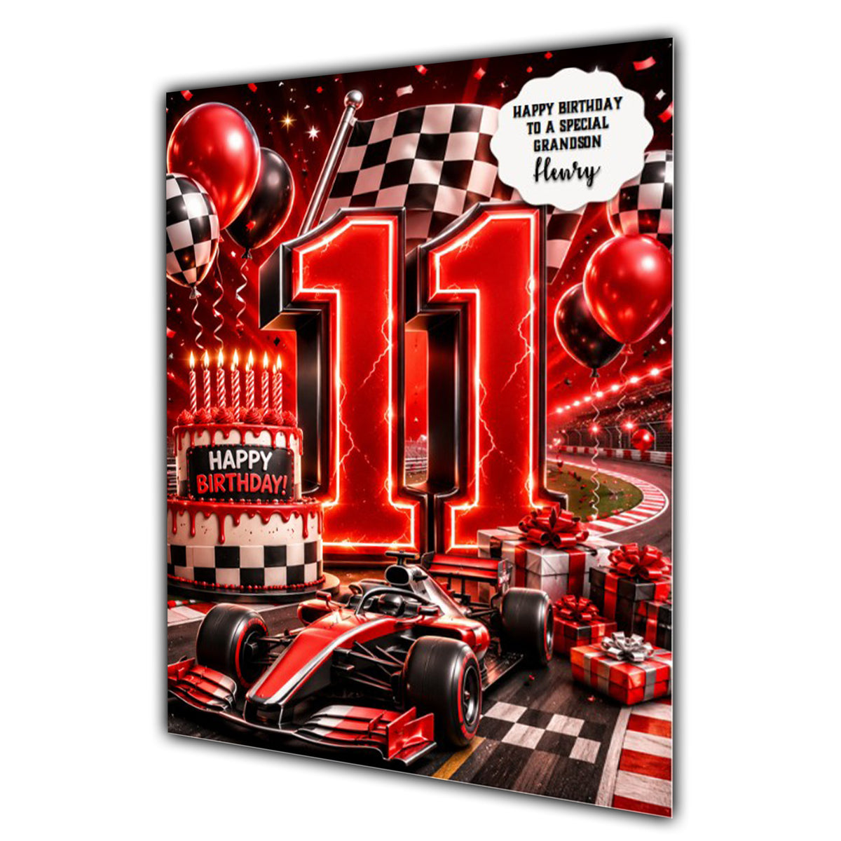 11th Birthday Card for Boys Personalised, Son, Grandson, Nephew,  A5 Size