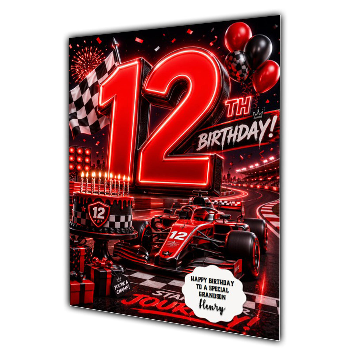 10th Birthday Card for Boys Personalised, Son, Grandson, Nephew,  A5 Size