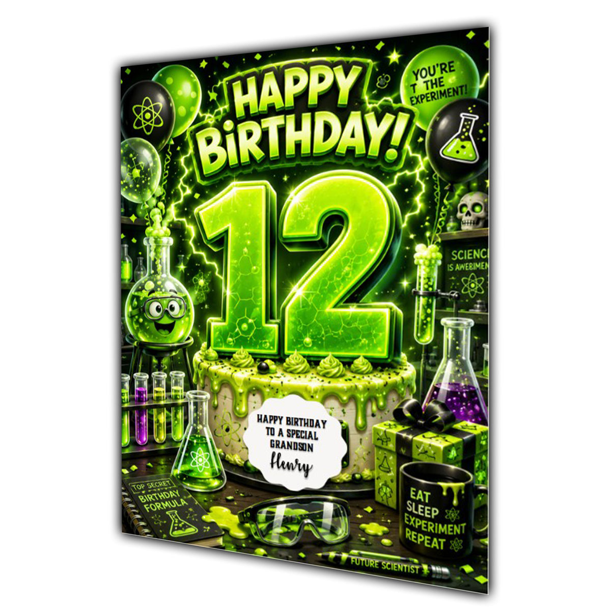 12th Birthday Card for Boys Personalised, Son, Grandson, Nephew,  A5 Size