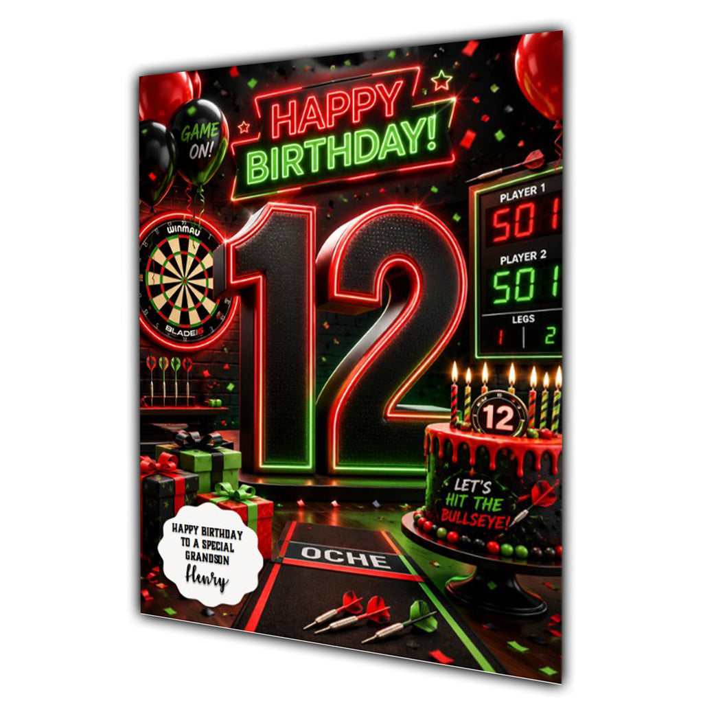 12th Birthday Card for Boys Personalised, Son, Grandson, Nephew,  A5 Size