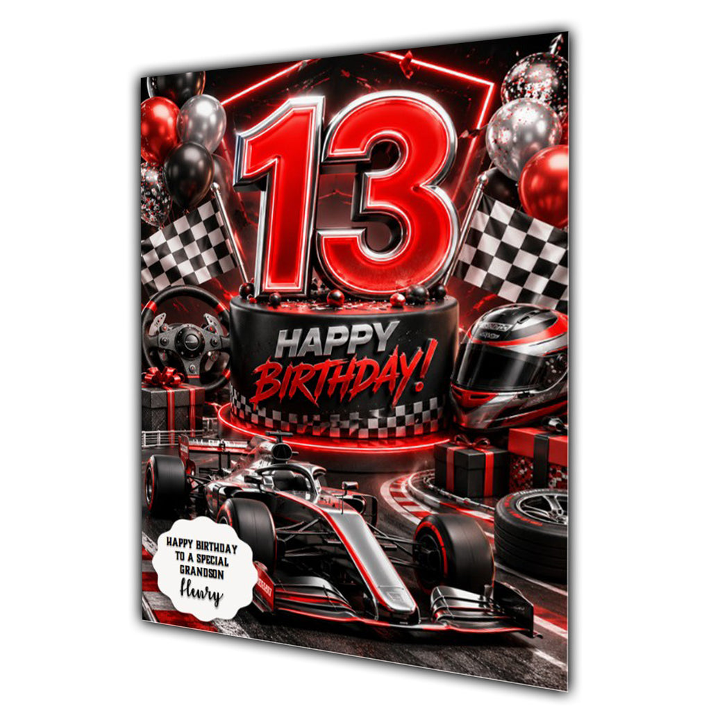 13th Birthday Card for Boys Personalised, Son, Grandson, Nephew,  A5 Size