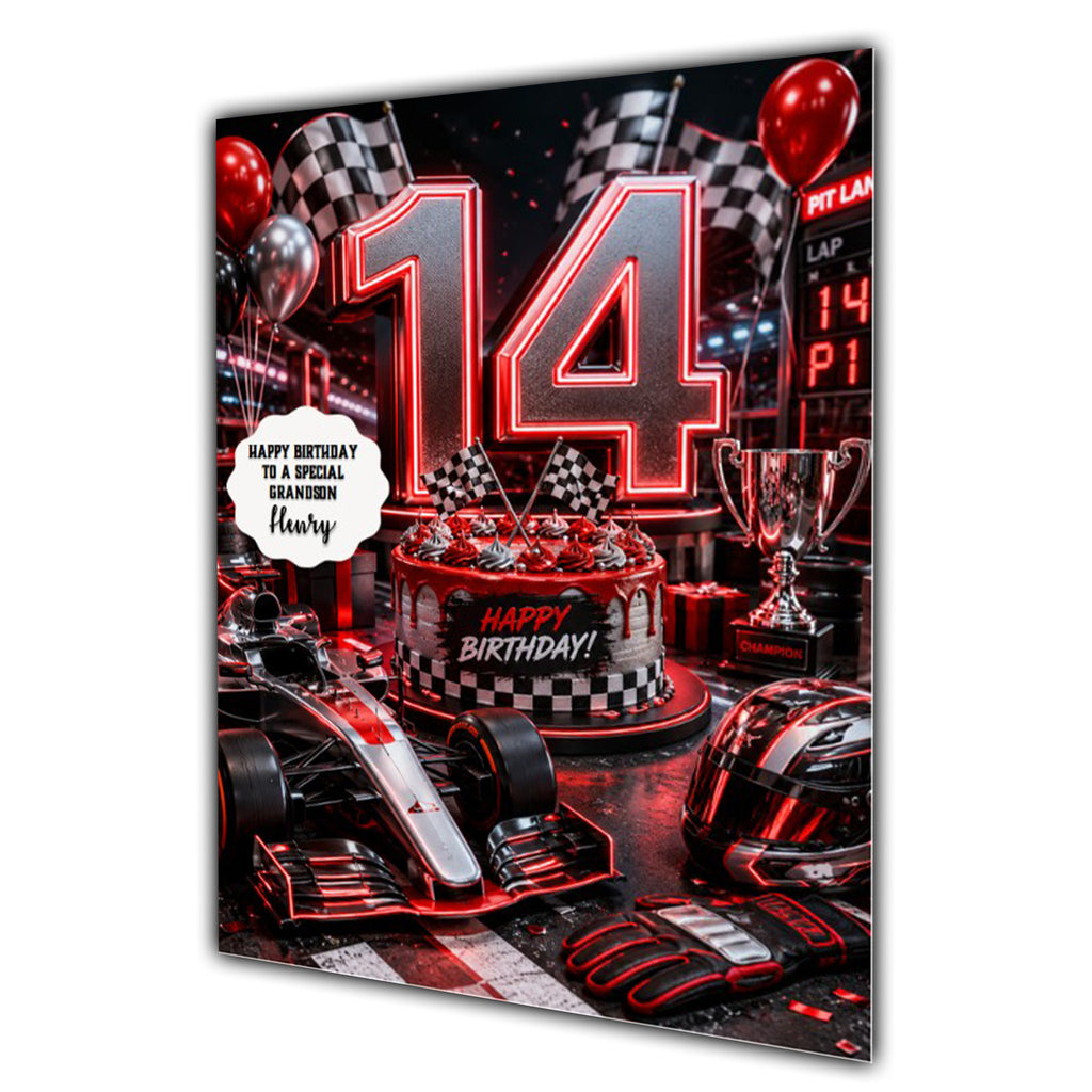 14th Birthday Card for Boys Personalised, Son, Grandson, Nephew,  A5 Size