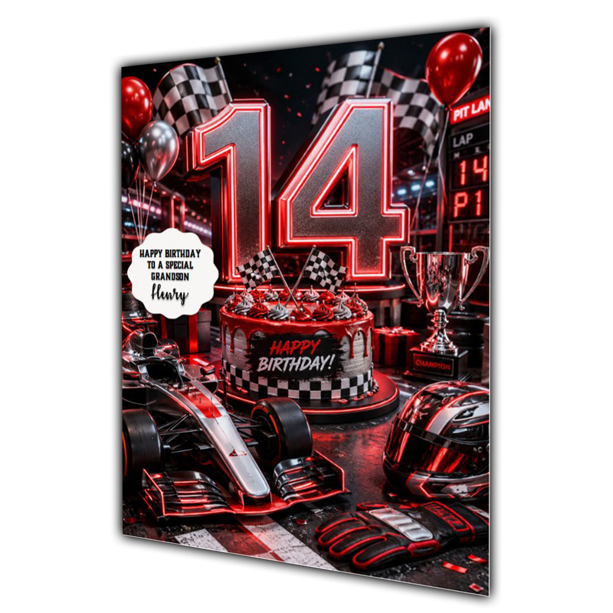 14th Birthday Card for Boys Personalised, Son, Grandson, Nephew,  A5 Size