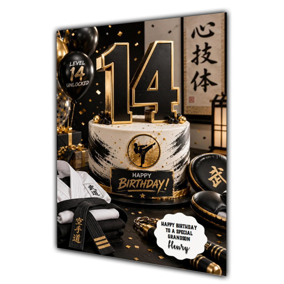 14th Birthday Card for Boys Personalised, Son, Grandson, Nephew,  A5 Size
