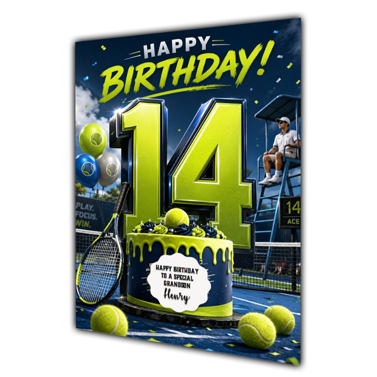 14th Birthday Card for Boys Personalised, Son, Grandson, Nephew,  A5 Size
