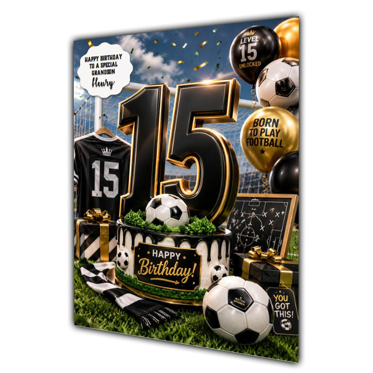 15th Birthday Card for Boys Personalised, Son, Grandson, Nephew,  A5 Size