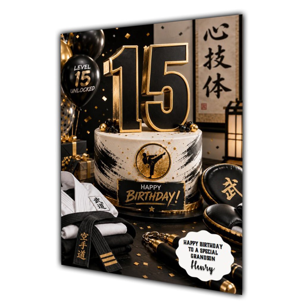 15th Birthday Card for Boys Personalised, Son, Grandson, Nephew,  A5 Size