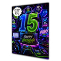 15th Birthday Card for Boys Personalised, Son, Grandson, Nephew,  A5 Size