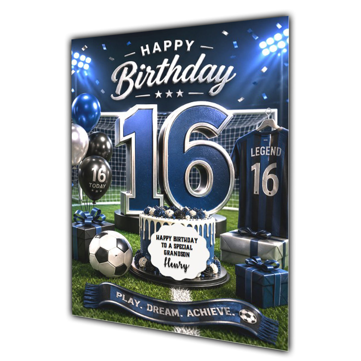 16th Birthday Card for Boys Personalised, Son, Grandson, Nephew,  A5 Size