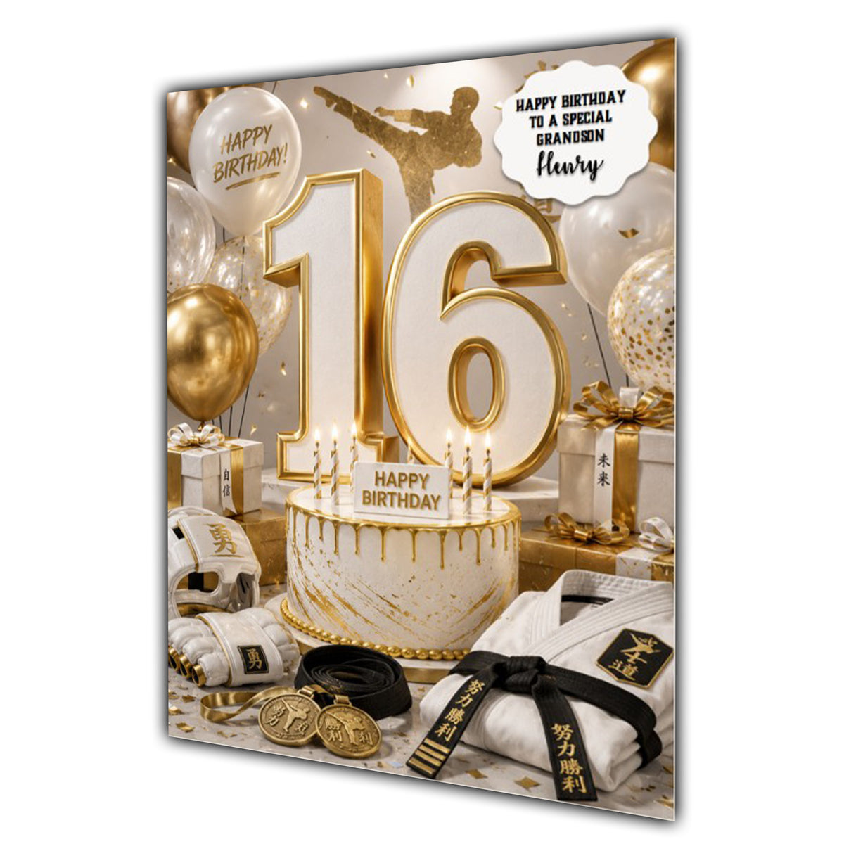 16th Birthday Card for Boys Personalised, Son, Grandson, Nephew,  A5 Size