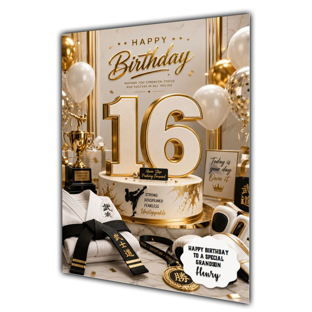 16th Birthday Card for Boys Personalised, Son, Grandson, Nephew,  A5 Size