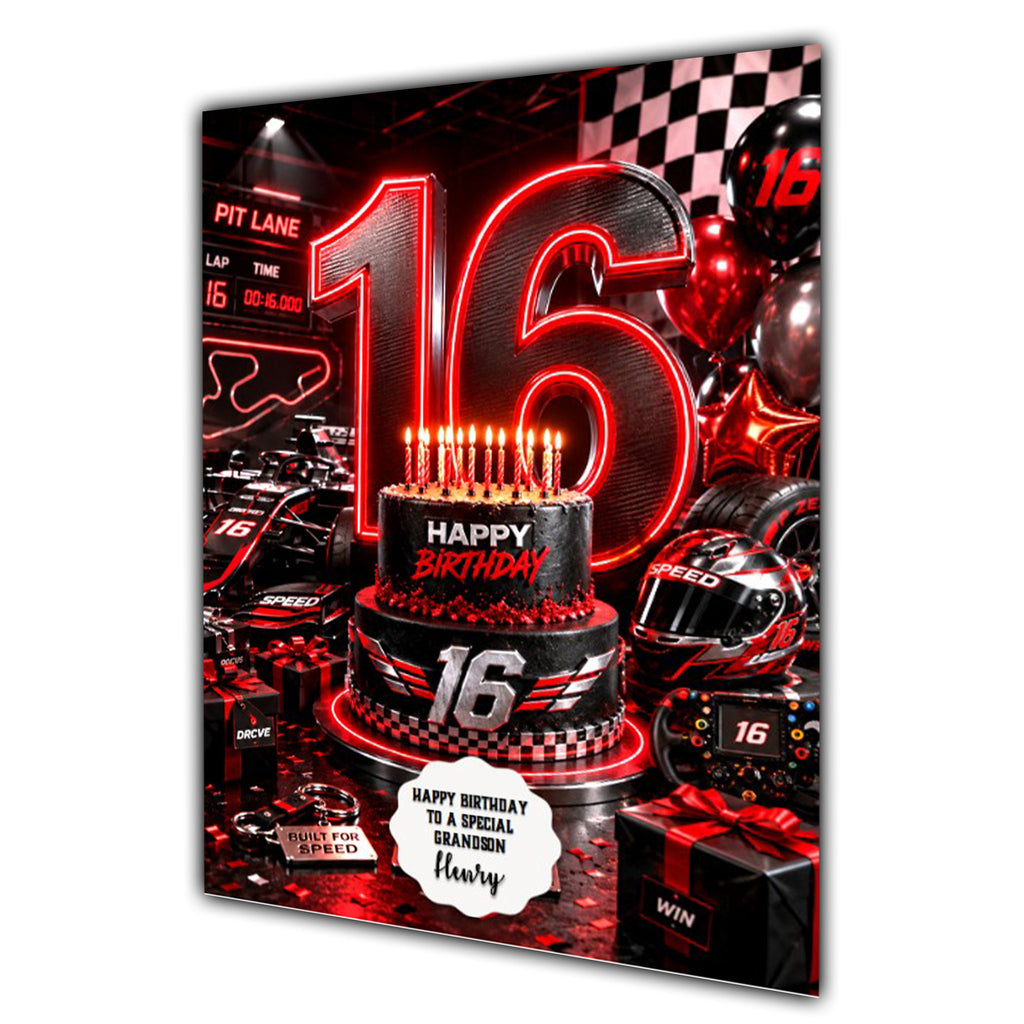 16th Birthday Card for Boys Personalised, Son, Grandson, Nephew,  A5 Size