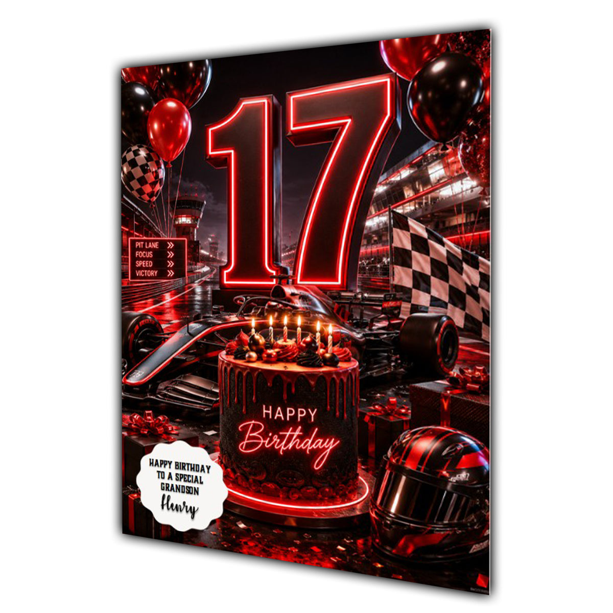 17th Birthday Card for Boys Personalised, Son, Grandson, Nephew,  A5 Size